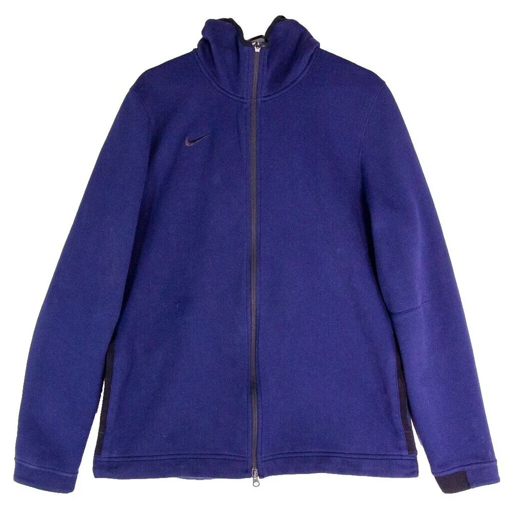 Nike Dri-Fit Mens Basketball Full-Zip Hoodie Navy Blue Large